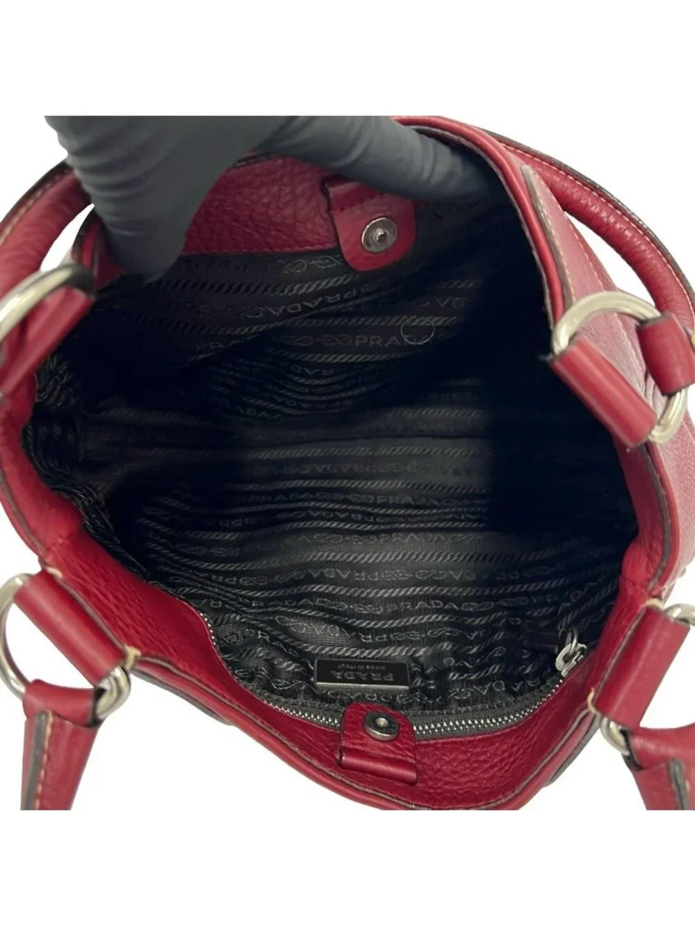 Prada Leather Mini Tote Shoulder Bag